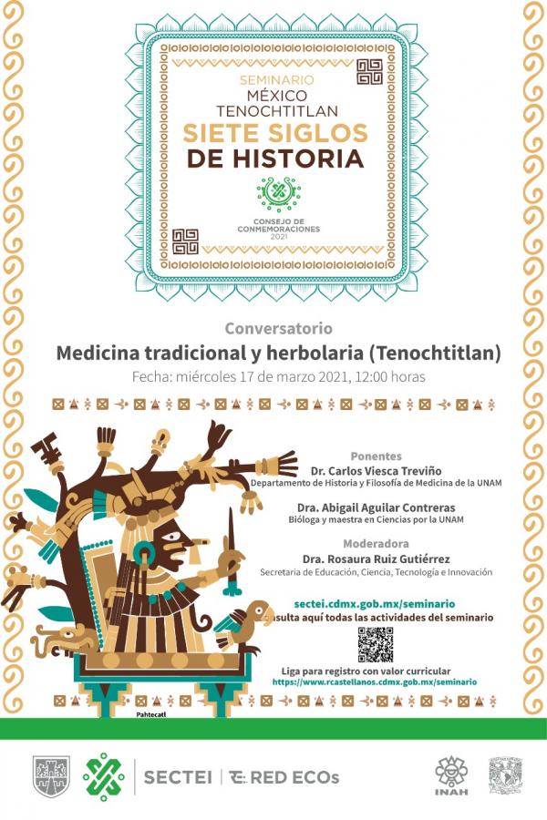 Póster Medicina tradicional y herbolaria de Tenochtitlán