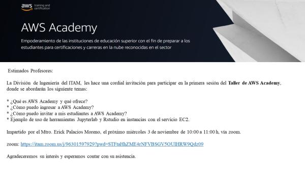 Póster Taller de AWS Academy