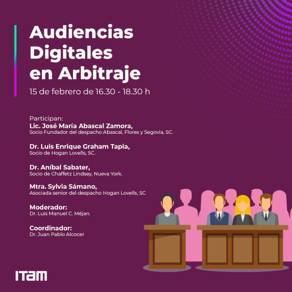 Póster Audiencias Digitales en Arbitraje