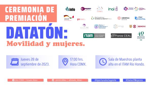 Ceremonia de premiación - Datatón: movilidad y mujeres