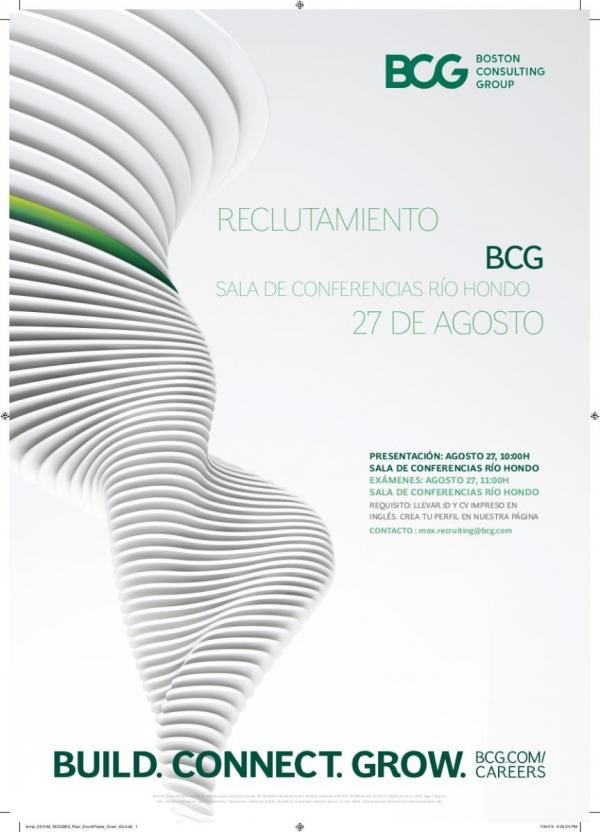 Bolsa de Trabajo invita a la presentación y examen de Boston Consulting