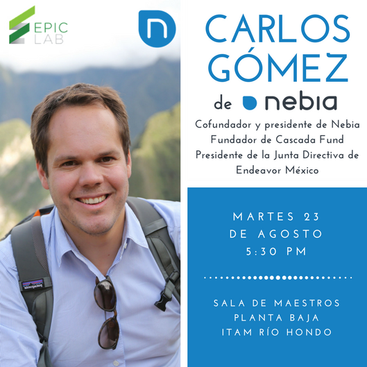 Serie de conferencias de emprendedores de alto impacto Carlos Gómez-Confundador Nebia