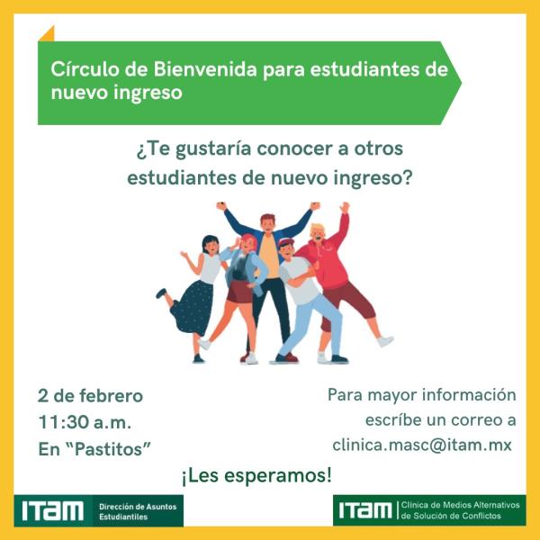 Poster: Círculo de Bienvenida para estudiantes de nuevo ingreso