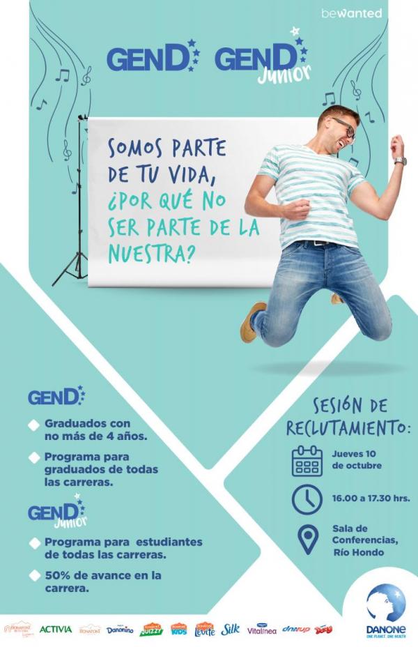 Bolsa de Trabajo invita a la presentación del programa GenD y GenD Jr. de Danone