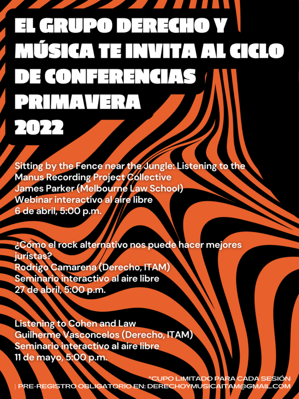 Póster Ciclo de Conferencias Derecho y Música