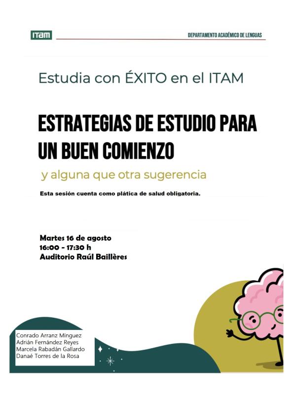 Conferencia de Salud: Estudia con éxito en el ITAM