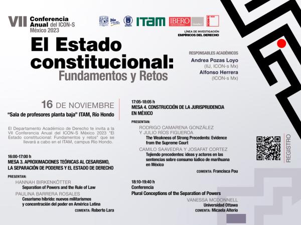 VII Conferencia Anual del ICON-S México 2023 "El Estado constitucional: Fundamentos y retos"