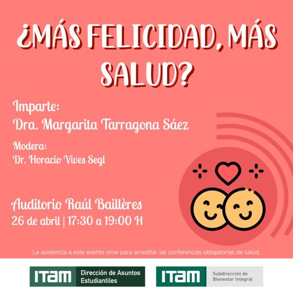 Póster Conferencia de salud: ¿Más felicidad, más salud?