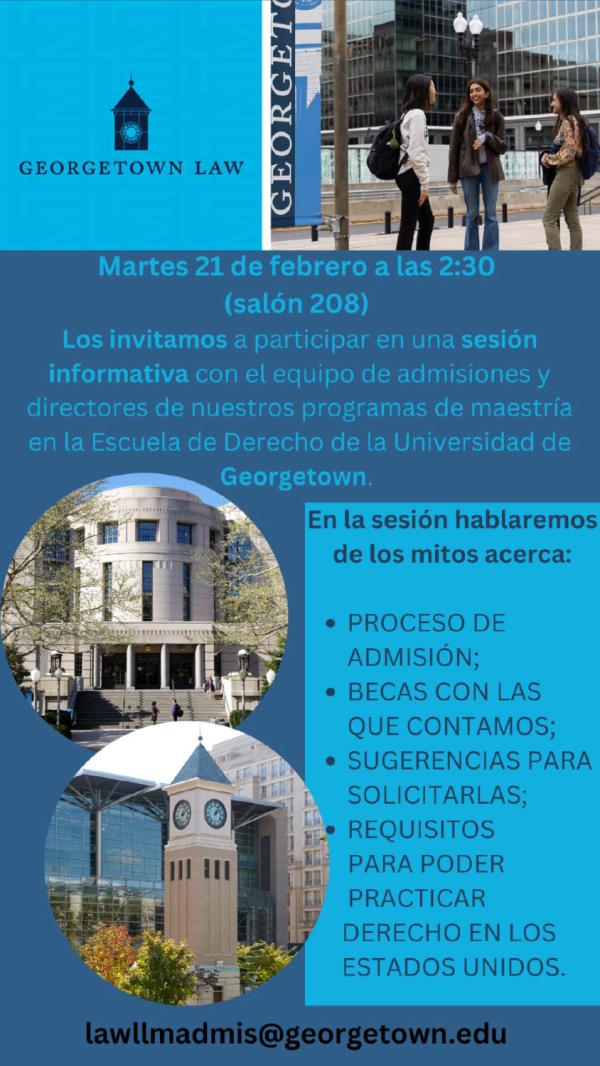 Sesión Información de la Escuela de Derecho de la Universidad de Georgetown 