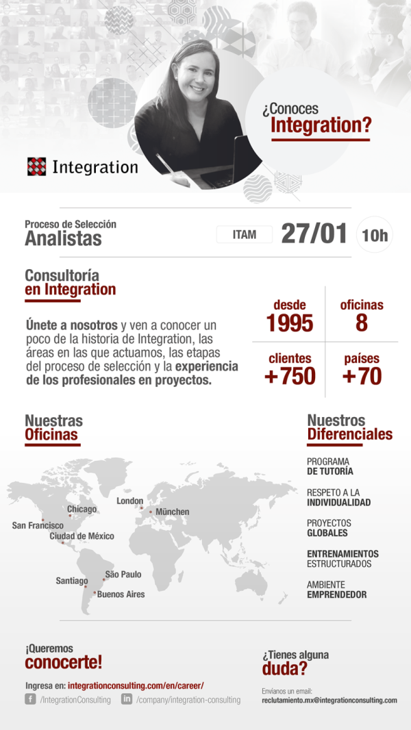 Career Services del ITAM invita a la sesión de reclutamiento remota de Integration