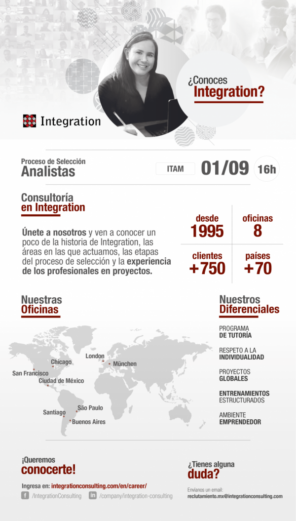 Career Services del ITAM invita a la sesión de reclutamiento remota de Integration