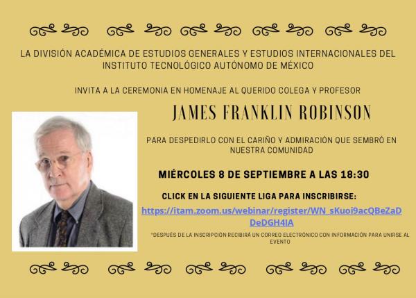 Póster Ceremonia en homenaje al Dr. James Franklin Robinson