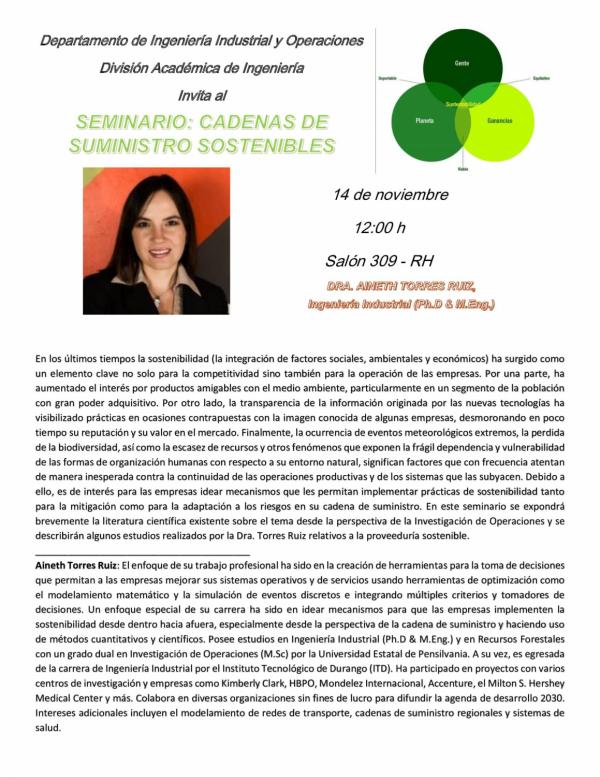 Seminario: cadenas de suministro sostenibles