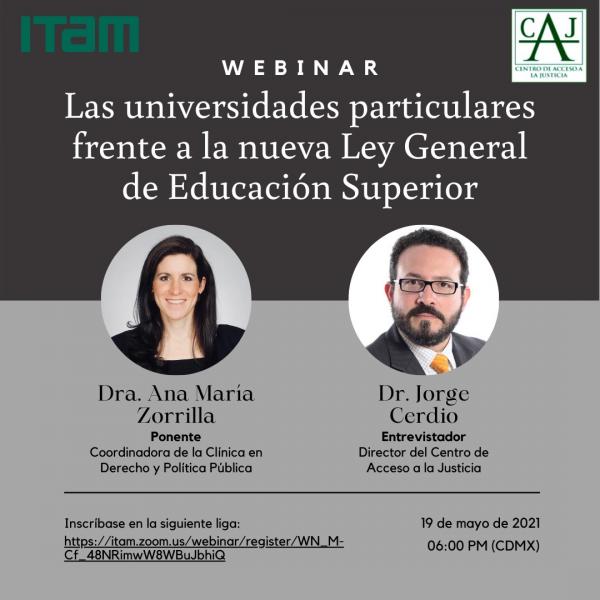 Webinar: “Las universidades particulares frente a la nueva Ley General de Educación Superior”