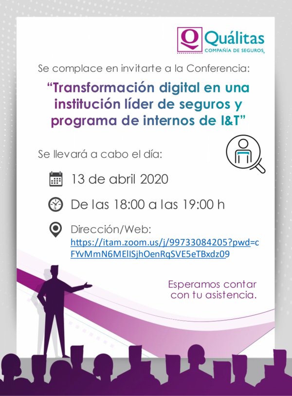 Póster Transformación digital en una Institución líder de seguros y programa de internos de I&T