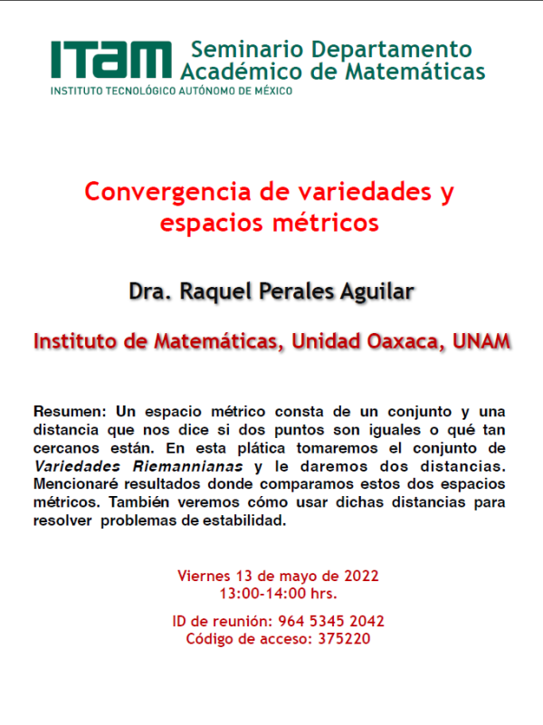 Seminario Matemáticas Primavera 2022