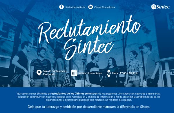 Bolsa de Trabajo invita a la presentación de Sintec